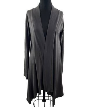 VELVET Gray M Long Cardigan Sweater Cotton Long Sleeve Open Front Regular Fit